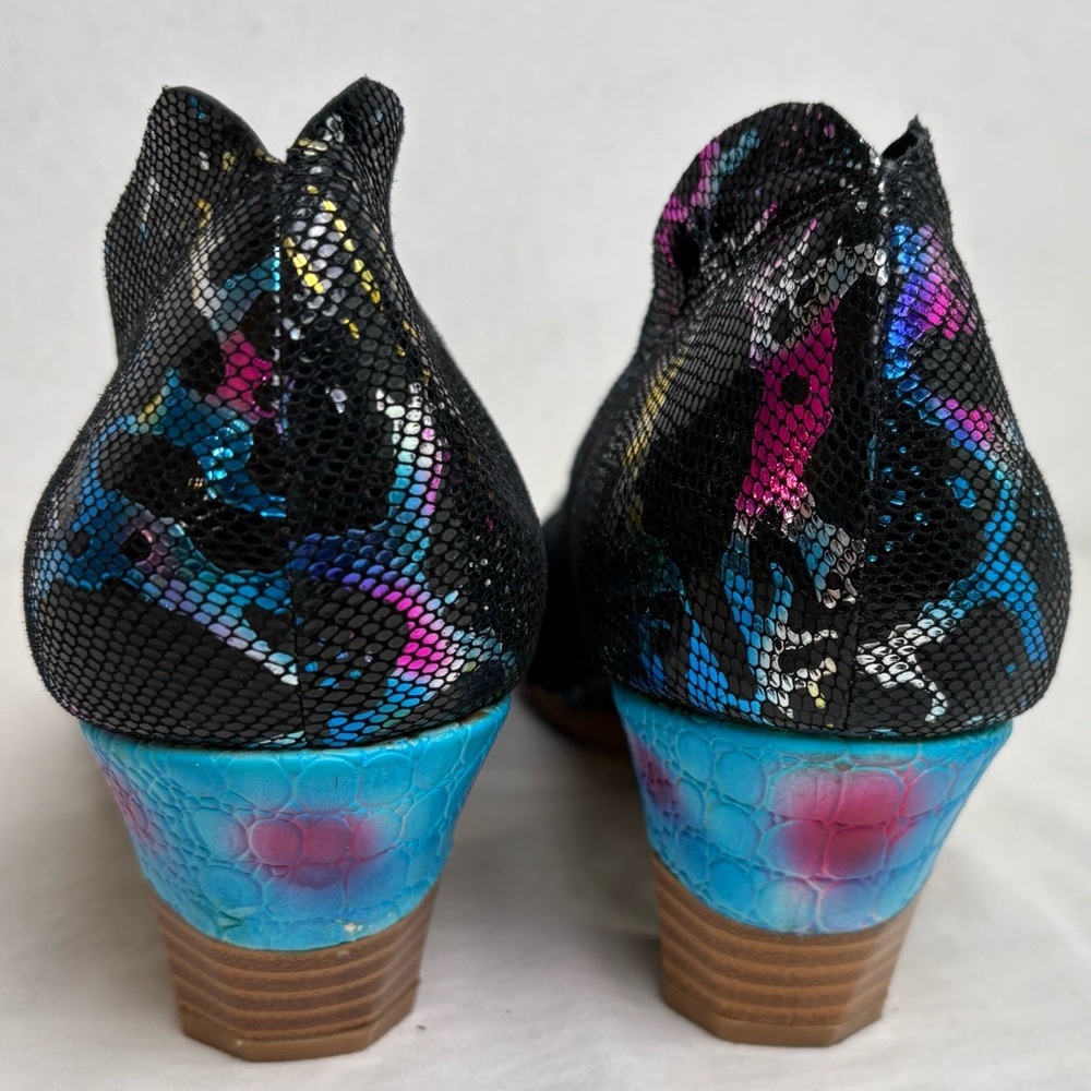 SOCOFY Leather Metallic Floral Applique Snakeskin Pump Heels Artsy 41 (10-10.5) - Picture 16 of 16